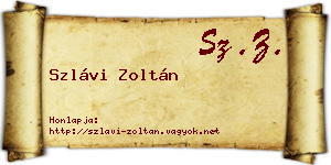 Szlávi Zoltán névjegykártya